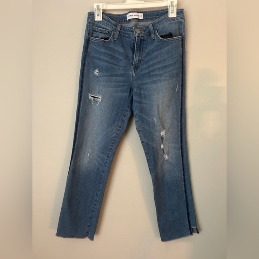 Flying Monkey Blue Straight Leg‎ Jeans with Vintage-Inspired Look